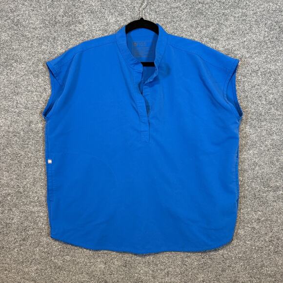 Figs Shirt Adult Large Blue Technical Collection Scrub Top Rafaela Sleeveless - Picture 1 of 11